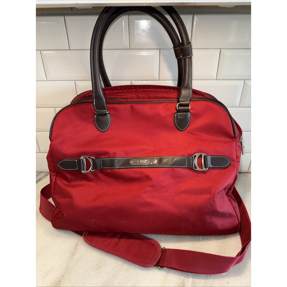 CHAPS Richmond‎ Park Carryall Travel Bag 19" Lake House RED NylonGW9921